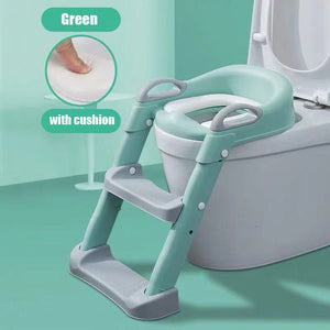 Kids Potty Training Seat Toilet Chair Stool Ladder Foldable for Toddler w/  Step