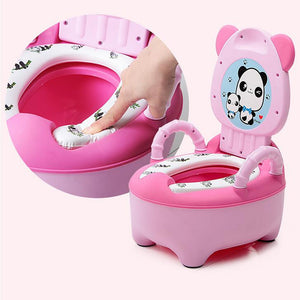 Baby Potty Children's Potty New Training Seat Baby Toilet Portable Backrest Urinal Cartoon Panda Kids Toilet Trainer Bedpan